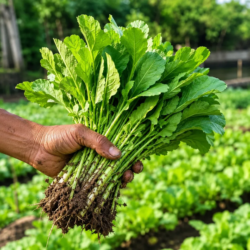 Luống rau đang vào vụ